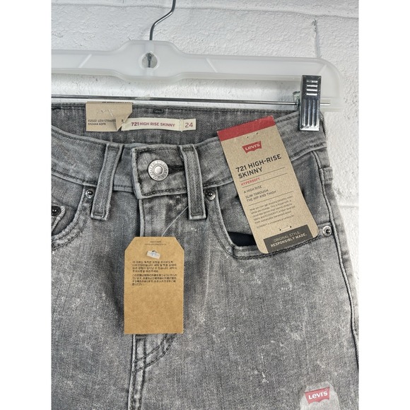 LEVI'S Women's 721 High Rise Skinny Jeans In Gray Wash Size 24/30 NWT - Picture 2 of 8